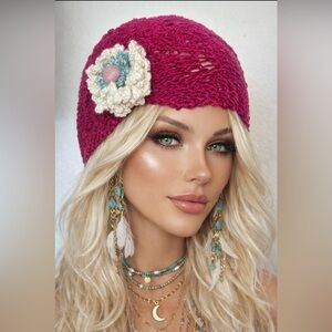 Hand Knits 2 Love Headband Bandana Headwrap Cotton Flower Designer Deco Lace Hip